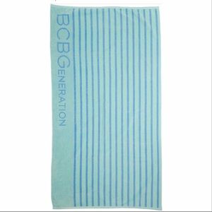 BCBGeneration Woven Cabana Striped Cotton Beach Towel, Clearwater, NWT